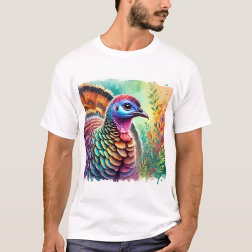 Wattled Brushturkey 190624AREF118 _ Watercolor T_Shirt