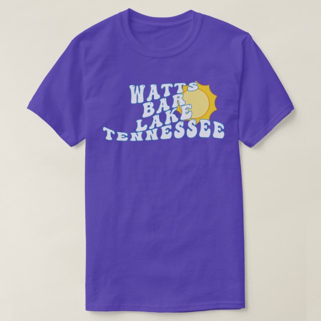 Watts Bar Lake Tennessee Retro Wavy 1970s Text T-Shirt (Design Front)