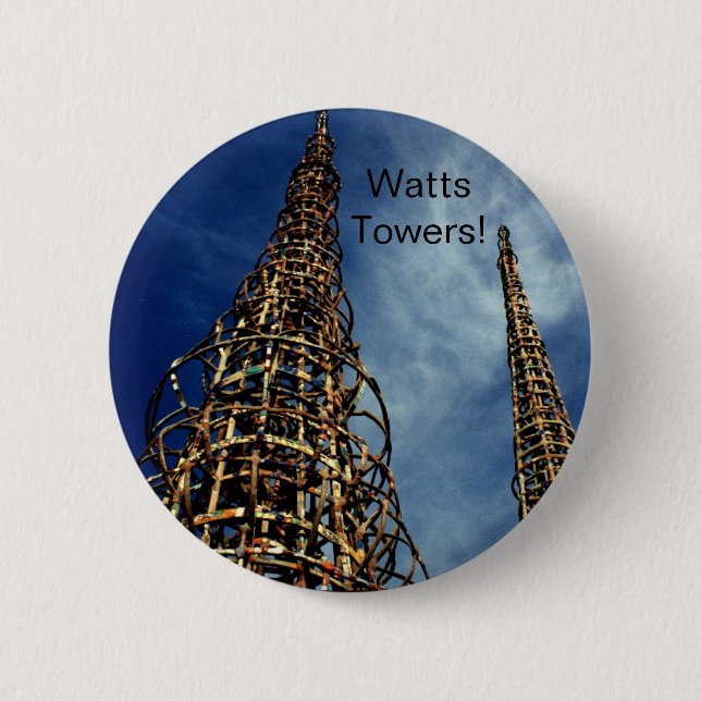 Watts Towers, Los Angeles Button (Front)