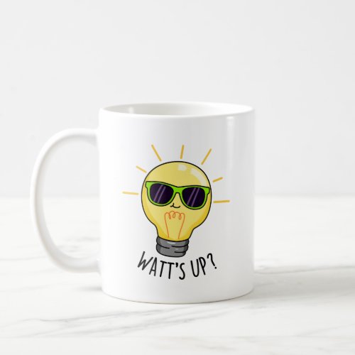 Watts Up Funny Light Bulb Pun  Coffee Mug