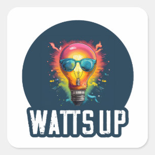 Watts up square sticker