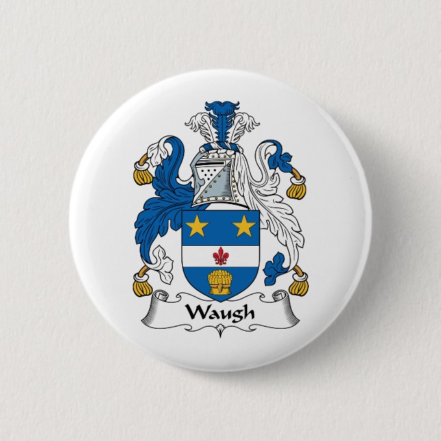 Waugh Family Crest Pinback Button (Front)