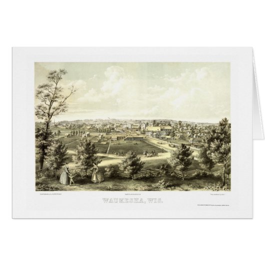 Waukesha, WI Panoramic Map - 1857 (Front Horizontal)
