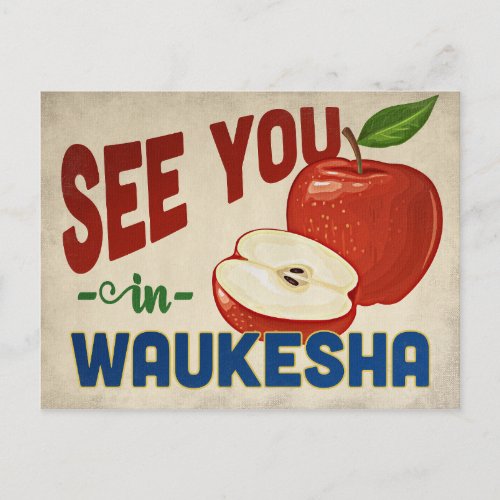 Waukesha Wisconsin Apple _ Vintage Travel Postcard