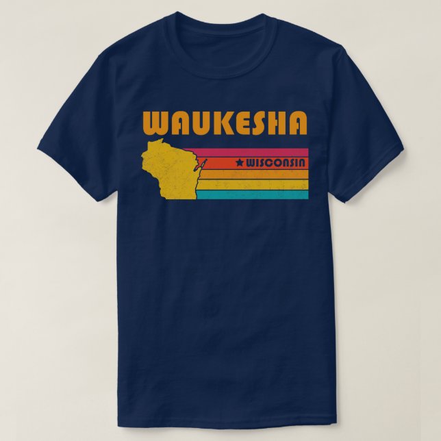 Waukesha Wisconsin Vintage Distressed Souvenir T-Shirt (Design Front)