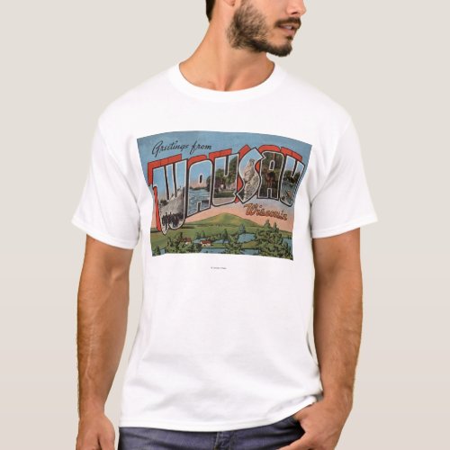Wausau Wisconsin _ Large Letter Scenes T_Shirt