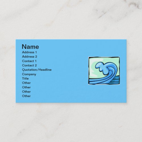 WAVE 803 BLUES OCEAN SURFING SURF CRASHING SPORTS BUSINESS CARD