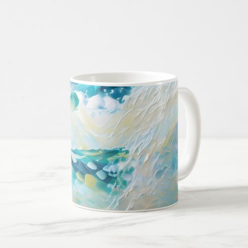 Wave abstract on a beach coffee mug