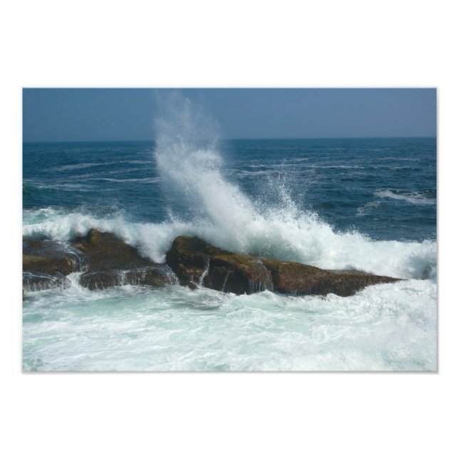 Wave action at Pemaquid Point, Maine Photo Print (Front)