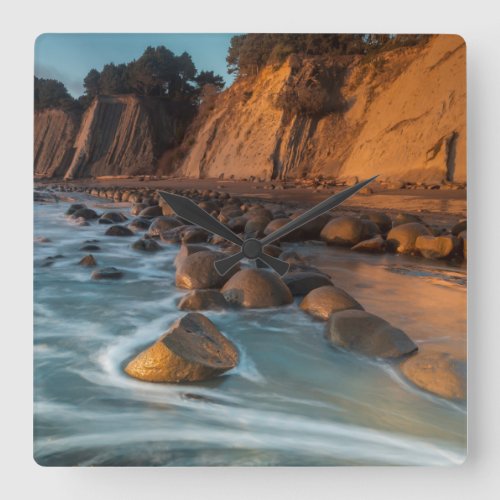 Wave along the beach California Square Wall Clock