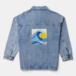 Wave and sun denim jacket