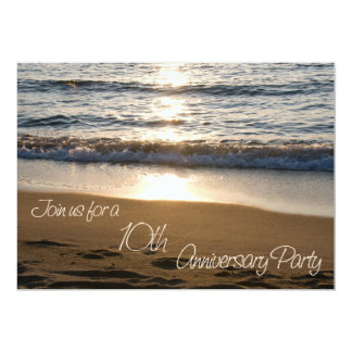 Wave at Sunset 10th Anniversary Invitation Card