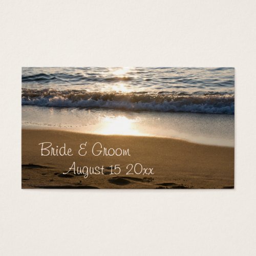 Wave at Sunset Wedding Favor Tags Business Cards