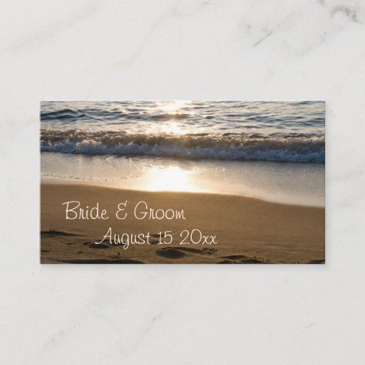 Customizable Wave at Sunset Wedding Place Setting Cards Business Card