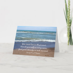 Wave Beach Thoreau Eternity Quote Graduation Card