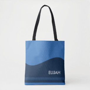 Wave Border blue + your backgr. & ideas Tote Bag