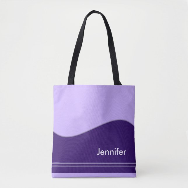 Wave Border violet + your backgr. & ideas Tote Bag (Front)