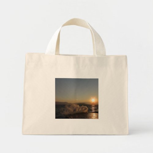 Wave breakers in Croatia Slatine  Mini Tote Bag