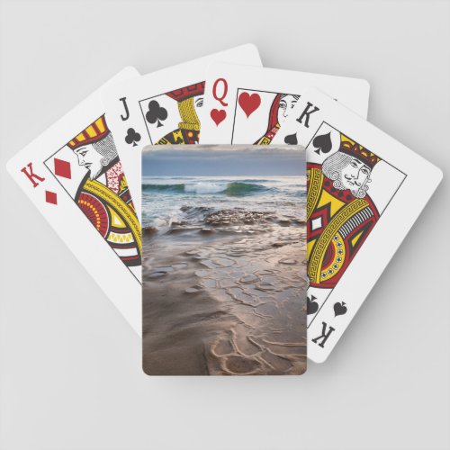 Wave breaking on beach California Playing Cards