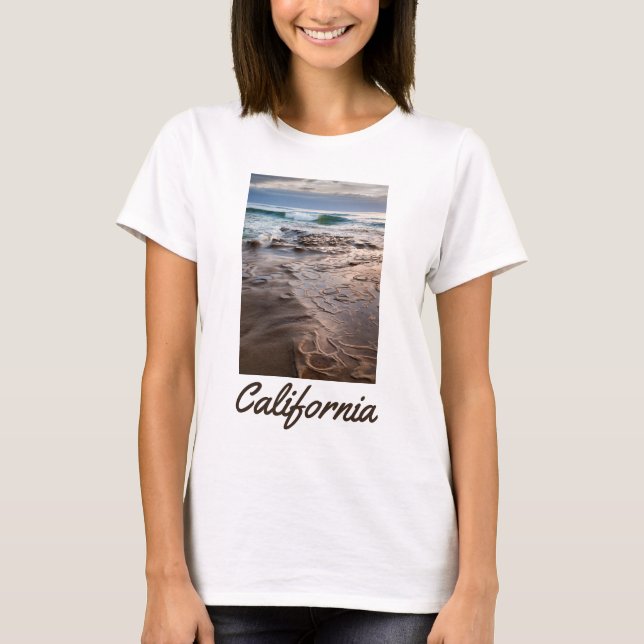 Wave breaking on beach, California T-Shirt (Front)