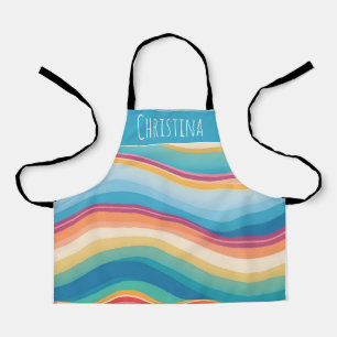 Wave Colorful Custom Personalized Pattern Apron