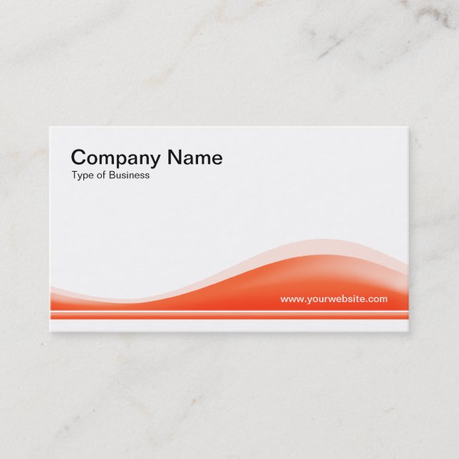 Wave Contour - Autumn Orange Business Card (Front)