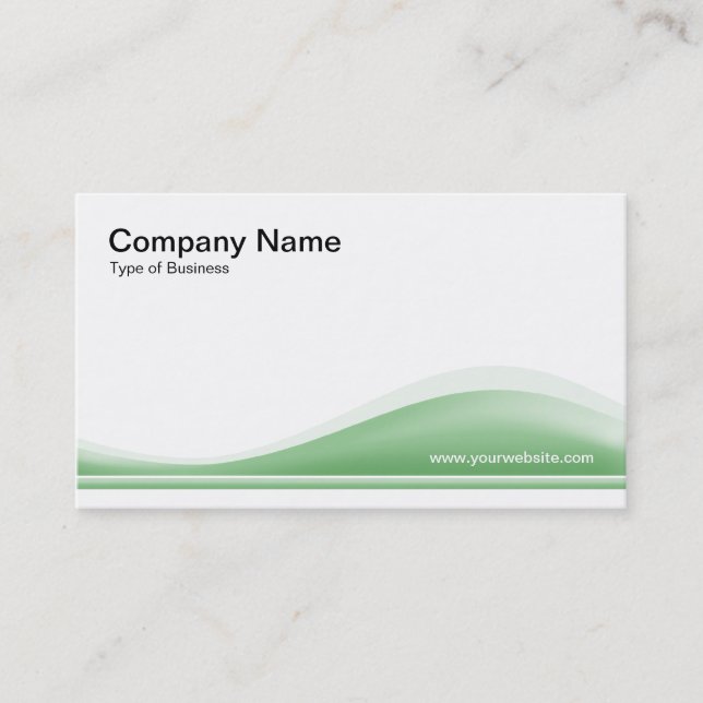 Wave Contour - Faded Green Business Card (Front)