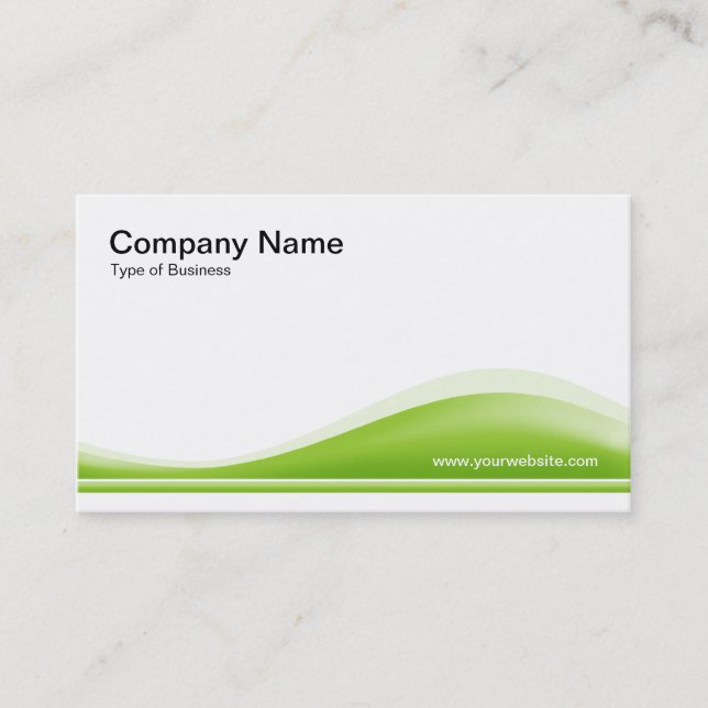 Wave Contour - Martian Green Business Card (Front)