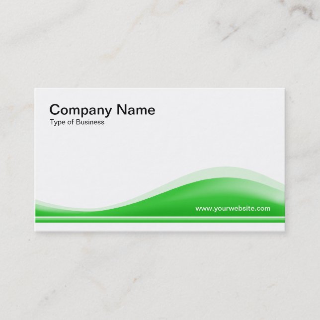 Wave Contour - Spring Green Business Card (Front)