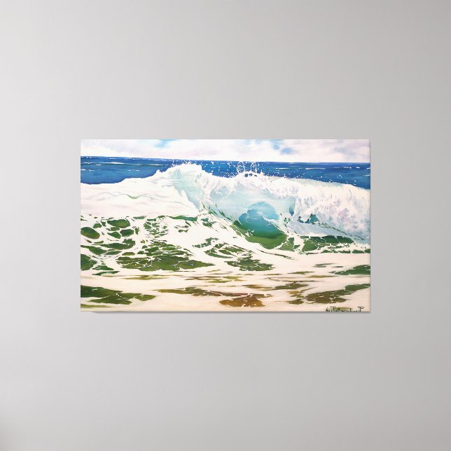 Wave Crash on the Shore: Realistic Seascape  Canvas Print (Front)