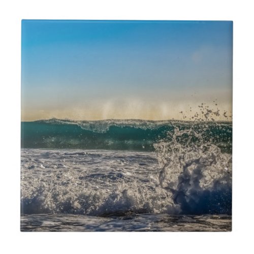 Wave Crashing to Shore Ceramic Tile