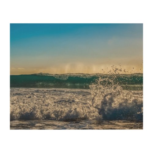 Wave Crashing to Shore Wood Wall Art