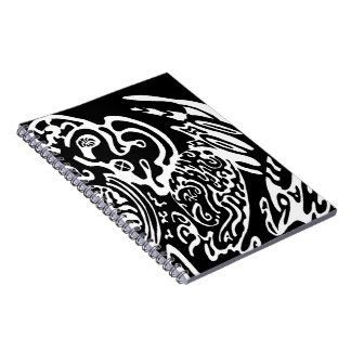 "Wave Creature" B&W abstract Art Notebook
