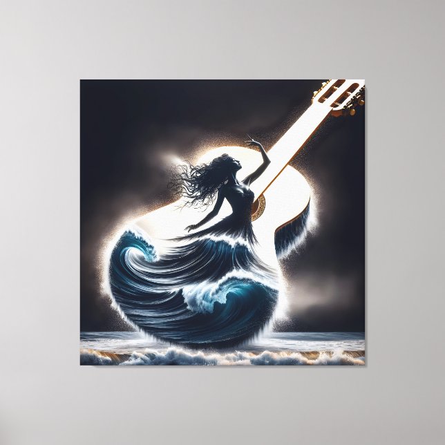 Wave Dancer In Guitar Canvas Print (Front)