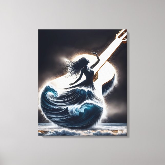 Wave Dancer In Guitar Canvas Print (Front)