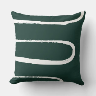 Wave Emerald Green Throw Pillow