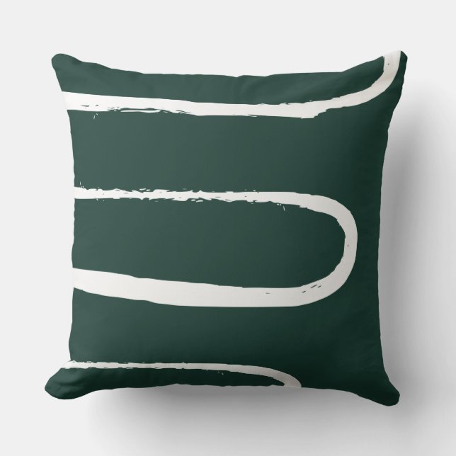 Wave Emerald Green Throw Pillow (Front)