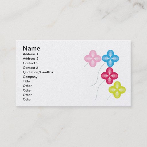 Customizable wave-flowers-bunch, Name, Address 1, Address 2,... Business Cards
