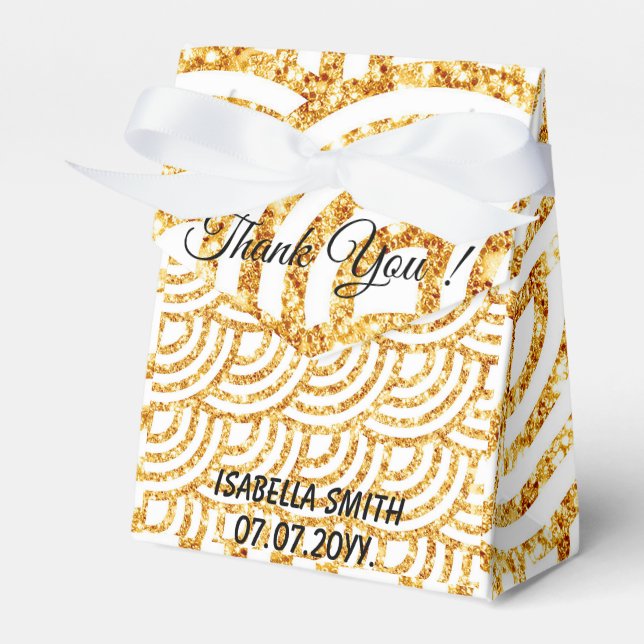 Wave Gold Sun Glitter Boho Popular Collection Favor Boxes (Front Side)