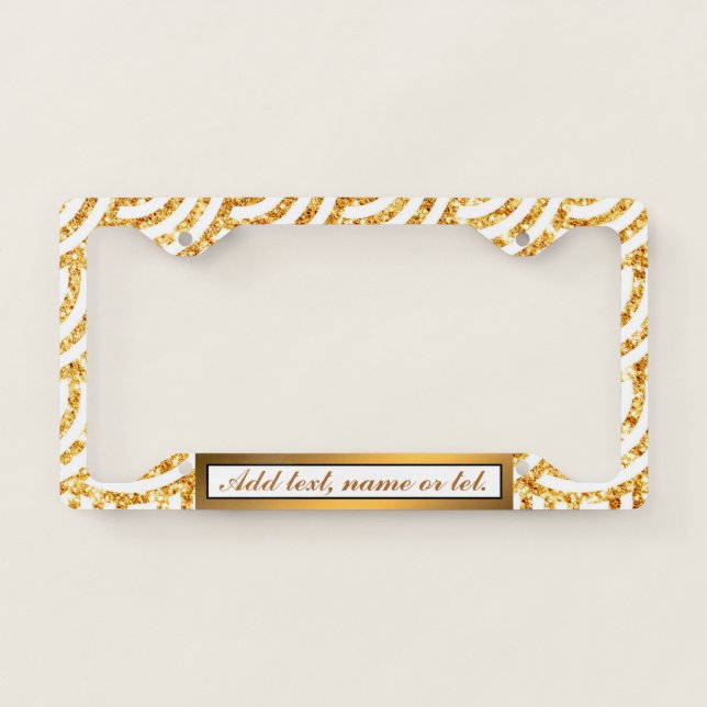 Wave Gold Sun Glitter Boho Popular Collection License Plate Frame (Front)
