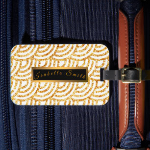 Wave Gold Sun Glitter Boho Popular Collection Luggage Tag