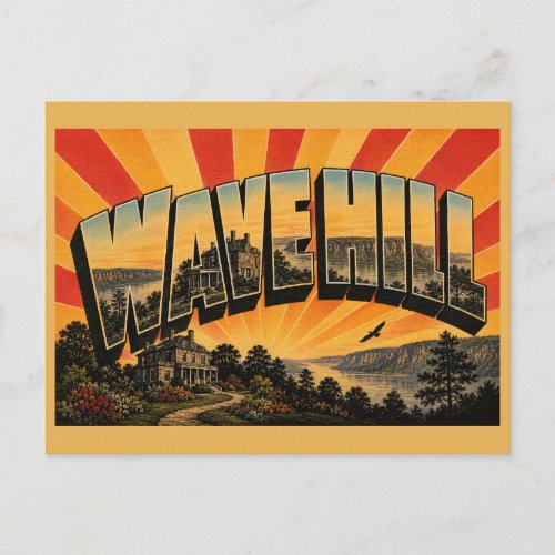 Wave Hill New York Hudson River Palisades Art Postcard