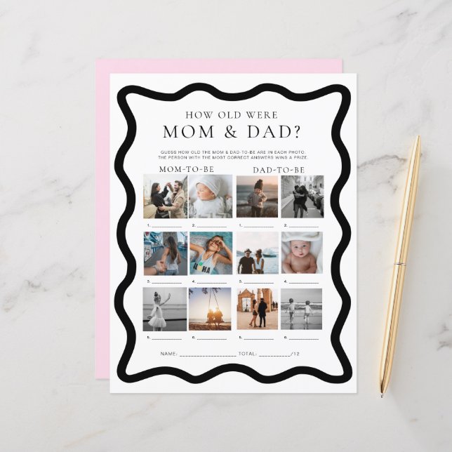 Wave How Old Were Mom and Dad Photo Game (Front/Back In Situ)