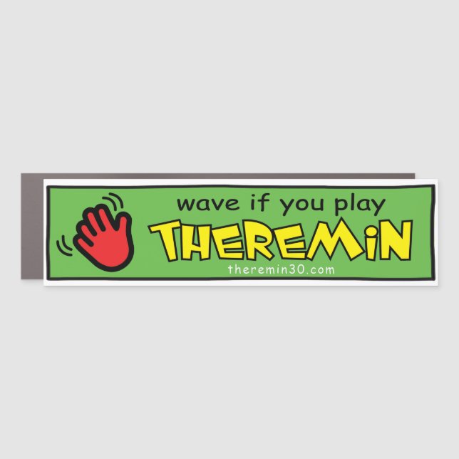 Wave if you play theremin (pop art) car magnet (Front)