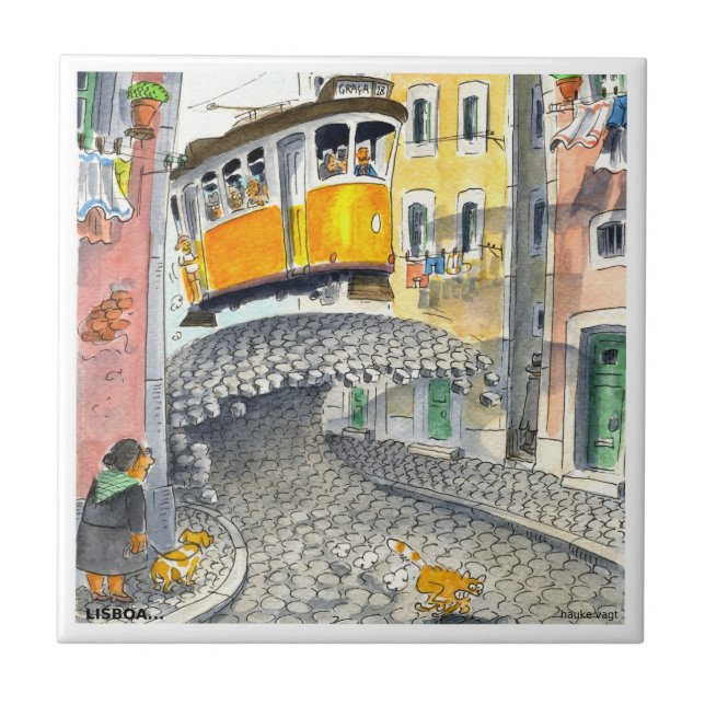 wave in the cobblestone lisbon tile 05 (Front)