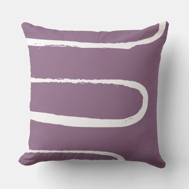 Wave Lavender Purple Throw Pillow (Front)