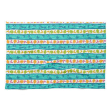 Wave Lengths Kitchen Towel in White