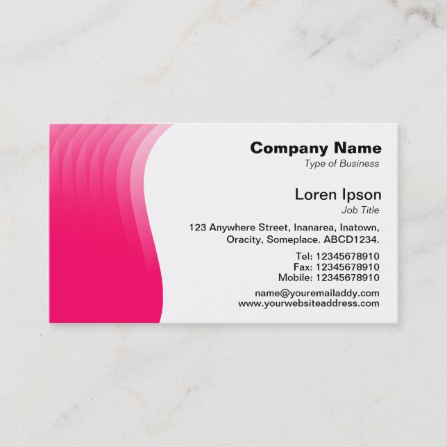 Wave Margin - Neon Red Business Card (Front)