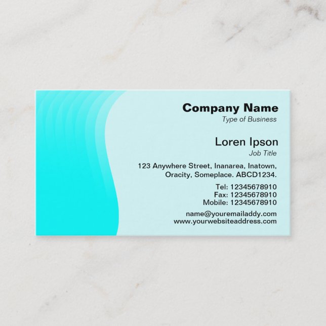 Wave Margin v2 - Cyan Business Card (Front)