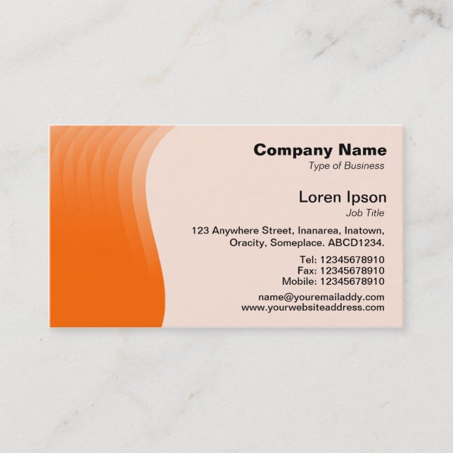 Wave Margin v2 - Orange Business Card (Front)